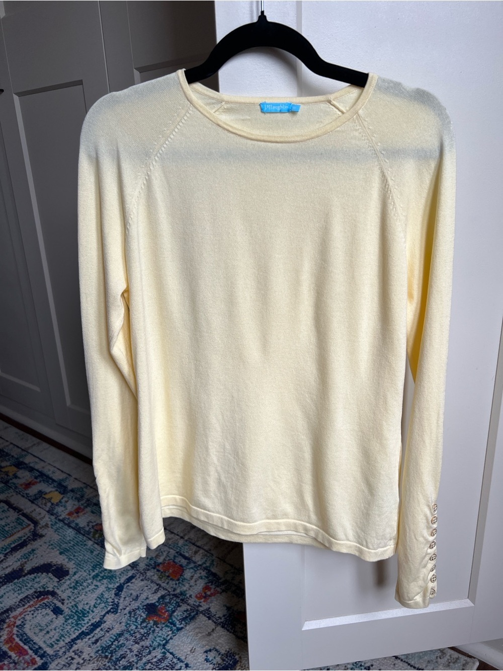 J.McLaughlin Jamey light yellow sweater medium Sweater buttons
